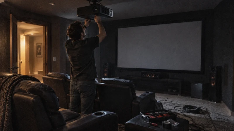 Salle de cinéma maison : sophistication, confort et technologie pour un espace émotionnel